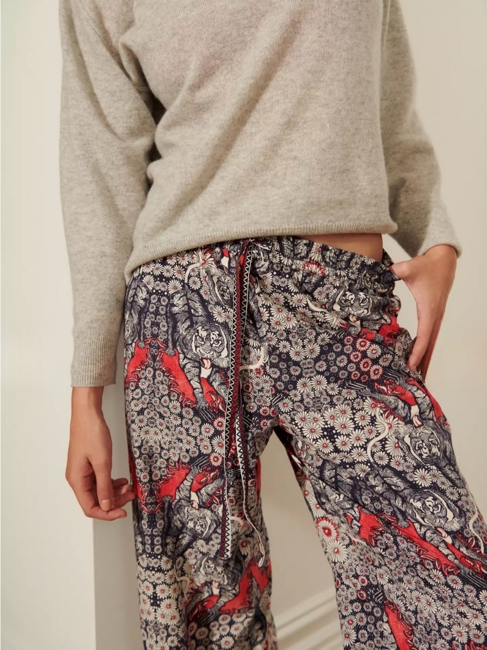 Anthropologie Florence Balducci Menagerie Cotton Modal Flannel Sleep Pants